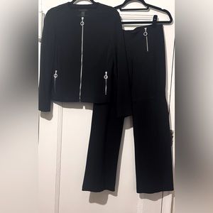 The Limited Black ponte knit suit, Jacket S, pant sz 6 NWT